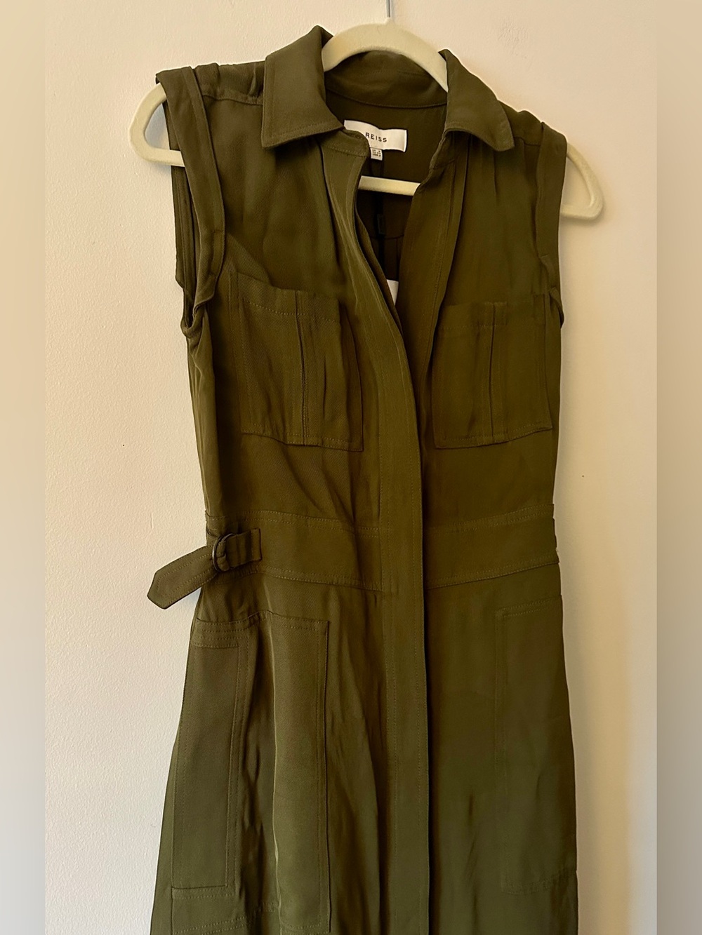 NWT Reiss Effie Sleeveless Utility Midi Dress - Picture 6 of 14